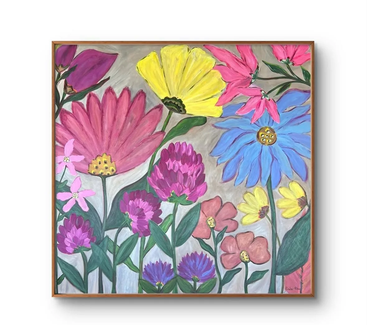 Jardim em Movimento, Acrílica sobre canvas, 120 x 120 cm, 2025